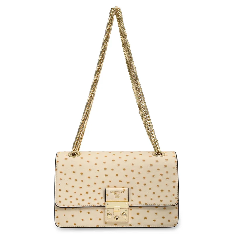 دا ميلانو حقيبة كتف جلد نعام صغيرة - فانيليا